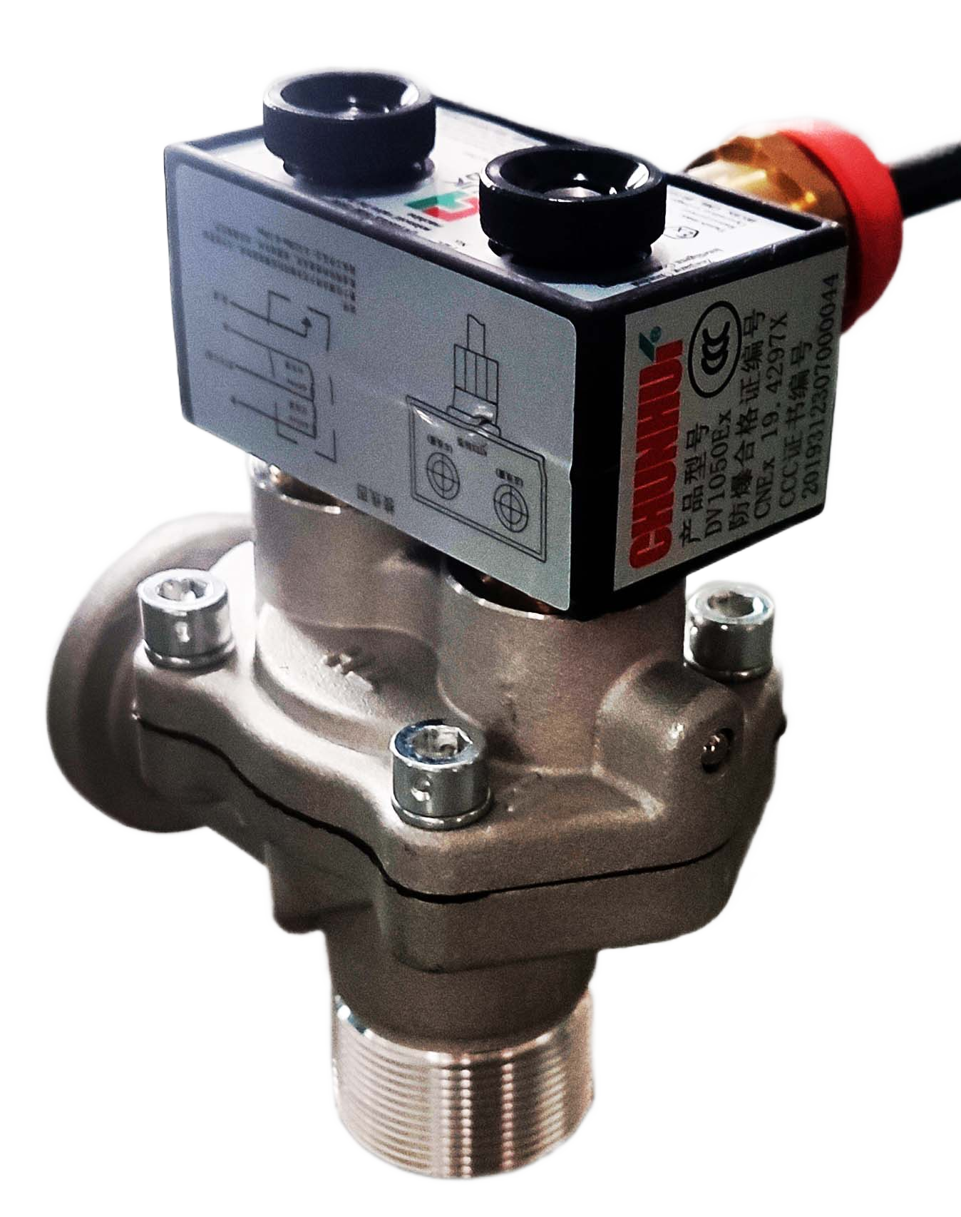 DV1050Ex Dual Flow Solenoid Valve (6-point, Right-Angle)